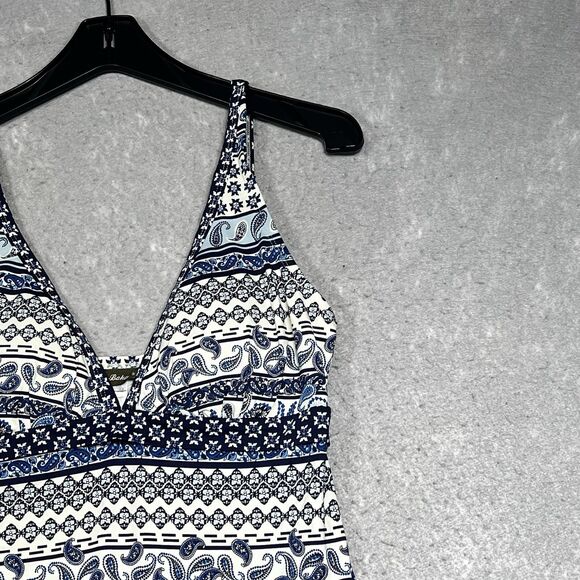 Tommy Bahama Swim Dress Size Medium Blue/White Paisley Terrace Over-the-Shoulder - Picture 3 of 12